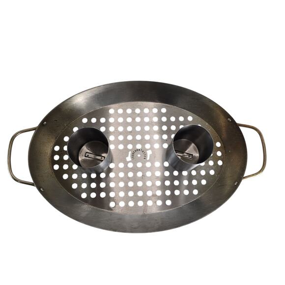 Charcoal Companion Stainless Steel Double Chicken Roasting Pan w/ Drip Tray - Picture 3 of 9